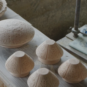 Bunshogama studio pottery in process